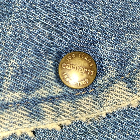 Vintage. Made in USA. 1989. Carhartt denim vest w/sherpa-lining. Size XLT - Picture 10 of 14